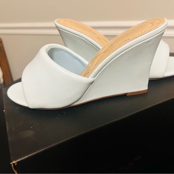 Pastel blue wedge sandals by shoedazzke nib - Picture 3 of 8